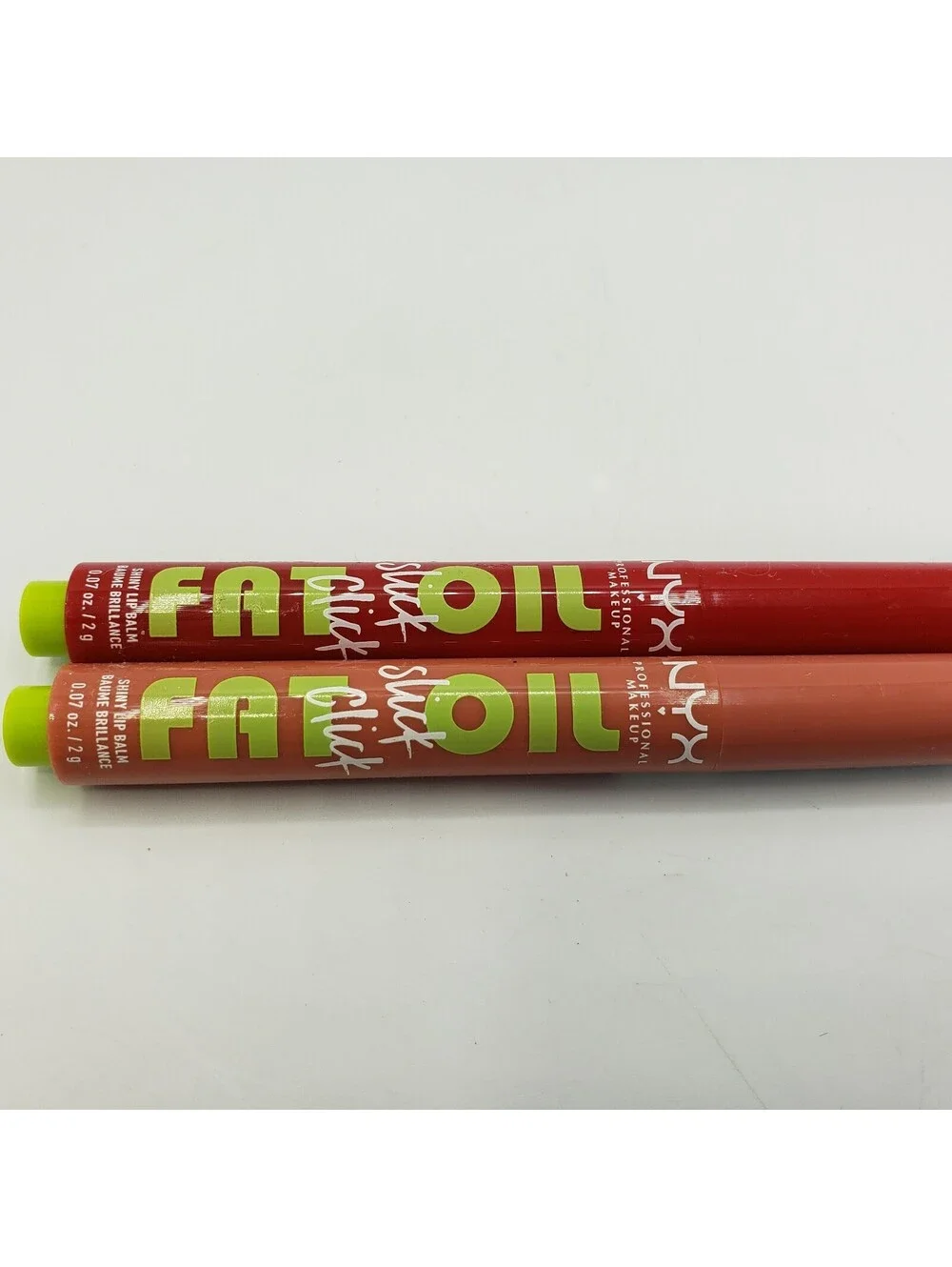 2 NYX Fat Oil Lip Slick Click Lip Balms #10 Double Tap & #15 Story Or Post NEW